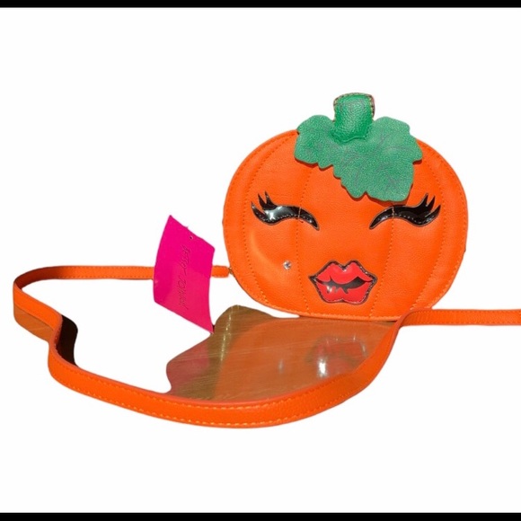 BETSEY JOHNSON Pumpkin Kitsch Orange BM28110" Marylin Monroe Face Bag Purse - Picture 2 of 10